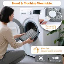 Almohadillas calefactoras eléctricas de 30x60cm para espalda, cuello, hombros, hogar, oficina, manta cálida lavable para invierno, Control de temperatura temporizado W8L8 - chufe Estadounidense 110V - Ver 6
