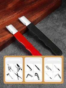 2pcs/1pc Scissors Sharpener, Blade Sharpening Tool, Fruit Tree Pruning Scissors Sharpener, Knife Sharpener, Household Sharpening Stone, Quick Knife Sharpener, Sharpening Stone, Kitchen Small Tool, Portable Knife Sharpener, Compact Sharpener, Scissors And Knife Sharpening Tool, Suitable For Small Pocket Knife/Hunting Knife, Trimming Scissors/Peeler/Axe Blade Sharpening, Spring Sharpener Garden Scissors Helper, Convenient Portable Sharpening Tool - Multicolor - View 3