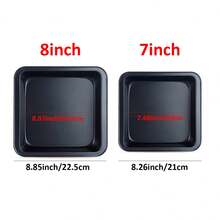 1pc 8-Inch Non-Stick Square Cake Pan, Suitable For Cakes, Brownies, Lasagna Etc. Evenly Heated And Easy To Clean, Carbon Steel Baking Tray. - Multicolor - View 2