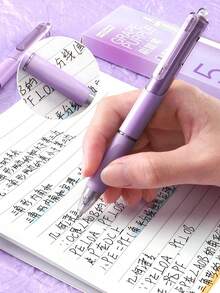 5pcs/Set Retractable Neutral Pens, Comfortable Silicone Grip, 0.5mm Black Ink, Stationery Set, Suitable For Office And School - One Size - View 3