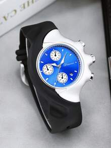 1件男士Y2K复古多功能防水夜光石英腕表， - 銀色 - 查看 2