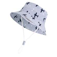 飞机图案男童遮阳帽女童渔夫帽儿童夏季遮阳帽 - 飛機五角星盆帽 - 查看 23
