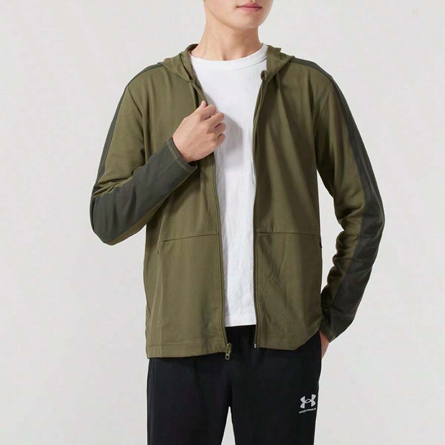 Under Armour Meridian FZ Jacket/Coat Knit Hooded Men's Sportswear 1379674-390 - Green - View 1