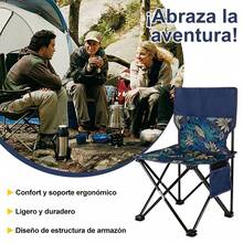 Taburete plegable portátil, perfecto para acampar | Taburete plegable para exteriores, ligero y compacto, plegable para viajes, hecho de tela Oxford duradera, adecuado para senderismo, pesca, actividades de playa, etc. (Negro) - Negro - Ver 3