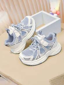 2026 Novos Tênis Chunky para Crianças, Sapatos Esportivos Respiráveis em Malha, Sapatos de Corrida Macios e Antiderrapantes para Meninos e Meninas, Versáteis para Escola, Casual, Outdoor, Leves e Respiráveis - Cinza - Visão 8