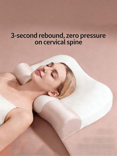 New Memory Foam Pillow With Breathable Cooling Effect, Suitable For Side, Back And Stomach Sleeping Positions, Orthopedic Contour Neck Support Design For Deeper Sleep, Comfortable Bedding Item, Ideal For Home, Vacation, Holidays And Easter Gifts