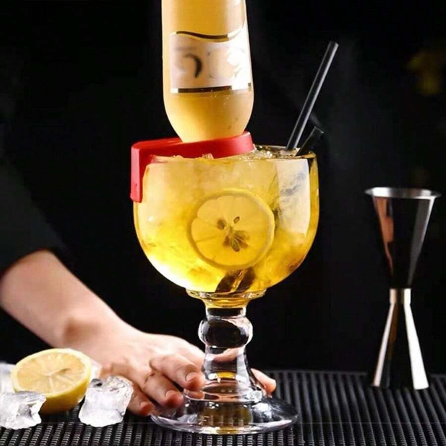 ABS材质饮料夹瓶扣支架啤酒鸡尾酒杯卡扣，适用于大酒杯和高脚杯，家庭酒吧厨房派对用品 - 查看 1