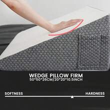 1pc 15*6*3 Inch Memory Foam Wedge Pillow, 2pcs 20*20*10 Inch + 15*6*3 Inch Removable Triangular Pillow, Suitable For Back, Leg And Knee - Dark Gray Triangular Pillow Without a Pillow - View 18
