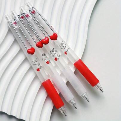 4支装自动铅笔套装，情人节礼物，美观实用，带可伸缩笔芯，适合学校、办公室、绘画、书写，也是送给情侣、妻子、女孩、女性的结婚礼物。