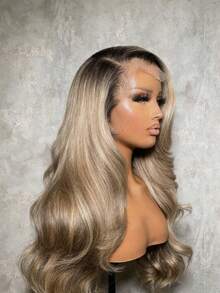 Ash Ombre Blonde Body Wave Human Hair Wig For Women 13x4 HD Lace Front Wigs Pre Plucked With Baby Hair Blonde Ombre Colored Water Wave Lace Frontal Wig Glueless 250 Density Human Hair Wigs For Daily Wear - Màu ombre - Xem 2