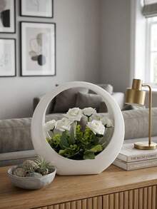 一套仿真蝴蝶兰/白色月亮花盆 - 高度逼真的仿真花，适合家居/办公室装饰 - 无需维护的中心装饰品，适用于婚礼/生日/母亲节/情人节礼物、节日桌面装饰、时尚花卉装饰、冬季家居必备、豪华酒店装饰 - 彩色 - 查看 10