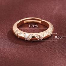 1pc Women's Star Cubic Zirconia Open Ring, Suitable For Women's Daily, Dating, Party Wear, Eid, Ramadan, Holiday Gift (No Box) - Ring - View 5