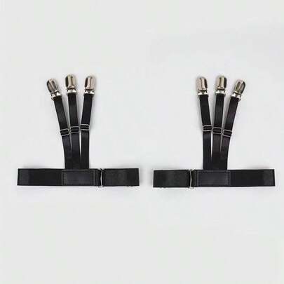 2 piezas Clips ajustables elásticos para camisas, adecuados para hombres - Diseño de bloqueo antideslizante, material de nailon duradero, fácil de usar - Adecuado para uso diario, salidas, bodas y fiestas, también una opción ideal para disfraces de Halloween en otoño e invierno. Adecuado para adolescentes, hombres jóvenes, casual, al aire libre, deportes, vacaciones, regalos de graduación, regalos de cumpleaños, uso diario.