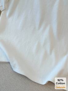 白色短袖T恤，印有英文字母，百搭露脐上衣，性感时尚 - 白色 - 查看 7