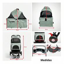 CARRINHO DE PASSEIO PARA ANIMAIS DE ESTIMAÇAO PET - Preto - Visão 4