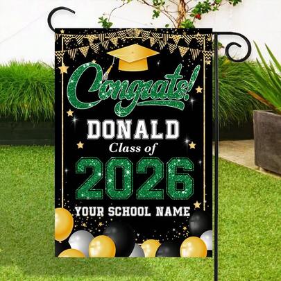 Personalized Graduation Garden Flag 2026, Custom Class Of 2025 Grad Senior Yard Sign, Graduation Decorations 2026, Senior 2026 Garden Flag, Congratulation Grad Yard Sign Outdoor