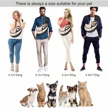 Pet Sling Small Dogs Cats, Drawstring Zipper Security Hook Triple Design Pets' Securty Dog Bag, Breathable Travel Puppy Sling With Adjustable StrapBeige, L9.5 - 13.5 Lbs - L (9.5-13.5 Lbs) + Black Beige - View 8