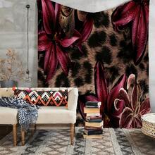 1PC Leopard Print Red  Wall Tapestry, Wild Animal Spots Pattern With Deep Burgundy Red And Dark Bohemian Aesthetic, Premium Soft Skin-Friendly Polyester Fabric, Fade-Resistant And Lightweight, Modern  Dark Luxury Style, Unisex Neutral Wall Hanging, Perfect For Living Room, Bedroom, Dorm, Cafe, Studio, Home Decoration,Mother's Day,Pride Month,Teacher Appreciation Week,Mother's Day,Father's Day - 1PC - Xem 4