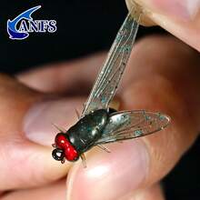 20 piezas de señuelos de pesca con mosca de PVC - Cebos blandos con anzuelos para agua dulce y salada, con patrón realista de mosca abeja - Multicolor - Ver 9