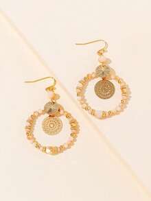 Pendientes colgantes para mujer - Beige-E042 - Ver 3