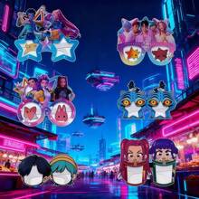 6pcs 2025 New Anime Cartoon Character Glasses, Square Eyewear Holiday Birthday Party Favors [Random Style] - Multicolor - View 2