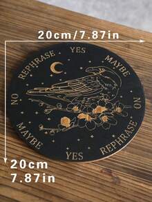 1件黑色乌鸦占卜板，适合初学者塔罗牌占卜，乌鸦月亮水晶装饰品，灵性占卜盘，神秘哥特式家居装饰，水晶仪式桌垫，冥想瑜伽空间布局，哥特式装饰，适用于客厅、卧室、书房，礼品 - 多色A - 查看 10