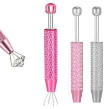 4-Prong Stainless Steel Bead Picker Tweezers, Jewelry Pearl Picking Tool - Steel - View 2