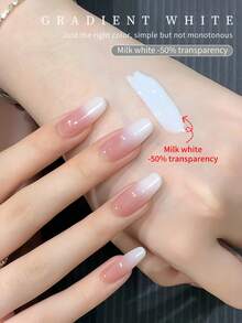 10毫升月光椰奶凝胶指甲油，闪亮乳白色闪粉，UV/LED可卸美甲凝胶，适用于沙龙DIY美甲 - 彩色 - 查看 11