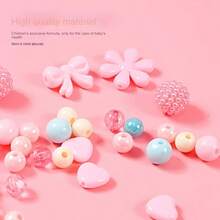 串珠手链制作套装，包含珠子、链条，女孩DIY手工套装，圣诞节和生日礼物套装 - 彩色 - 查看 4