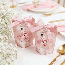 50条/包 欧式火烈鸟图案丝带，适用于婚礼、订婚、节日场合，也可用于糖果、巧克力、礼品盒的包装。 - 查看 7