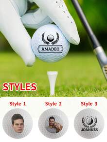 1pc Personalized Golf Ball, Can Customize Photo, Name, Suitable For Men, Can Customize Couple Photo, Can Customize , Great Gift For Valentine's Day, Interesting Golf Ball Suitable For Men, Very Suitable As Unique Gift For Father, Mother, Friends, Grandparents, Father's Day Gift - Multicolor - View 8