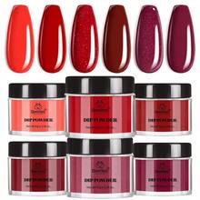 Beetles Red Dip Powder Nail Kit 6 Colors Red Glitter Dipping Powder No Need Nail Lamp Cured Manicure DIY Salon Valentines Gift For Girls Women - 0-Ruby 前言 - 查看 1