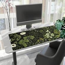 1个绿色花卉图案橡胶防滑电脑笔记本办公游戏鼠标垫 - 葉子 - 查看 2