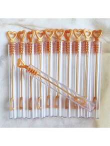 10/20/50/100pcs Creative Heart-Shaped Bubble Wands (Empty Bottles), Wedding/Birthday/Party Decor (Bubble Liquid Not Included) - Multicolor - View 8