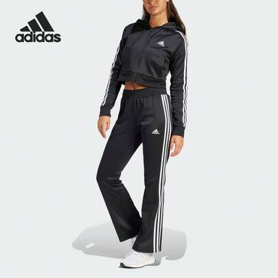  Adidas Official Women's Comfortable Long Sleeve Top And Pants Classic 3-Stripes Sportswear Casual Suit IN1836