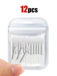 20/12/6/1件装硅胶唇刷化妆眉刷口红刷涂抹器化妆刷套装，硅胶刷棒适用于润唇膏、面膜油，6件装迷你便携硅胶唇刷套装，女士适用，易于清洁，方便的小硅胶刮勺迷你唇膜刷勺，适用于口红、润唇膏、可重复使用的唇膜油护理霜磨砂硅胶唇部涂抹器硅胶唇刷 - 彩色 - 查看 8