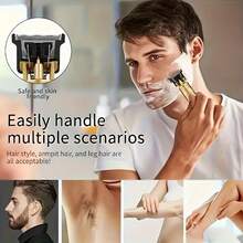 Hair Clippers For Men, Hair Clipper Shaver,Men's Wireless Hair Cutting And Shaving Machine Hair Clipper Integrated, USB Charging Beard Trimmer, Practical And Portable Design Allows You To Show Excellent Image Anytime, Anywhere, Men's Razor, Christmas/Halloween/Father's Day Gift - 黑色 - 查看 5