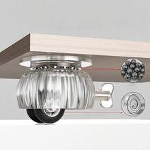 4件套带锁旋转脚轮，自粘式家具轮，360°静音旋转 - 镜面金属承重轮 - 无需钻孔即可轻松移动沙发和橱柜 - 多色 - 查看 10