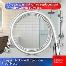 1pc Anti-Explosion Thickened Shower Hose, Universal Connector For Shower Head, Essential For Renovating Rental/Old Houses, Bathroom Shower Head Water Inlet/Outlet Pipe - A - View 4