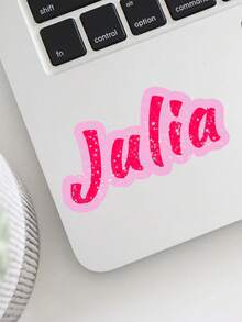 Custom Your Text Here Clear Vinyl Stickers, Custom Clear Vinyl Stickers, Custom Clear Sticker, Clear Vinyl Custom Logo, Custom Sticker Laser Sticker.Personalized Retro Name Sticker: Holographic Water Resistant Decal.Personalized Bubble Letter Name Sticker - Custom Water Bottle, Laptop, School Decal. - Multicolor - View 13