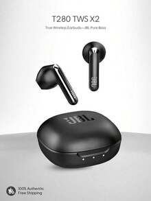 JBL T280TWS X2 蓝牙耳机 半入耳式无线运动耳机 IPX4 防水 适用于健身/跑步 无线耳机 降噪 快速充电 原装 无线耳机 - 查看 9