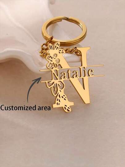 سلسلة مفاتيح حرفية مكونة من 26 حرف مخصصة حسب الحرف الأولي للرجال والنساء، مصنوعة من الفولاذ المقاوم للصدأ عالي الجودة، إكسسوارات عصرية للحقائب الظهر وسيارات، هدايا يومية، هدايا أعياد الحب والذكرى السنوية