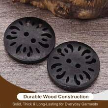 12Pcs Black Button 1 Inch Large Two-Hole Vintage Flatback Buttons For Sewing And Clothing Extra Decorative Buttons For Crafts DIY Handmade Repair Unique Supplies For Clothes - Black - View 4