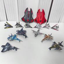 2pcs Launcher + 6pcs Plane Simple Fighter Jet Launcher Toy, Fighter Plane Model Set, Suitable For Home Decor, Collectible Desktop Ornament, Great For Boys Party Favors And Birthday Gifts - Black - View 4