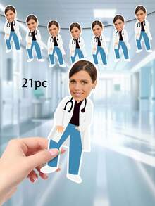 1pc Personalized Customized Photos Of Doctor Banners And Banners, Customized Name Blessing Medical Theme Banners And Decorations, Hospital Department Banners For Doctor'S Day, Graduation Celebration Decorations, Thank-You Doctor Gifts, Suitable For Hospitals, Clinics, Parties, And Photo Backgrounds - Multicolor - View 8