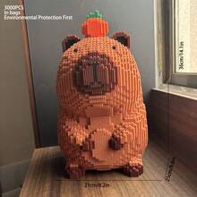 3000pcs Giant Capybara Building Blocks - Challenging Animal Series Construction Set, Creative Model Kit, ABS Puzzle Bricks Craft, Ideal For Halloween/Thanksgiving/Mother's Day/Christmas Gifts - Color - View 4
