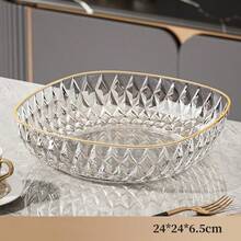 8-9 Inch Handpainted Gold Round Crystal Glass Fruit/Candy Bowl, Elegant Decorative Serving Bowl - Multicolor - View 15