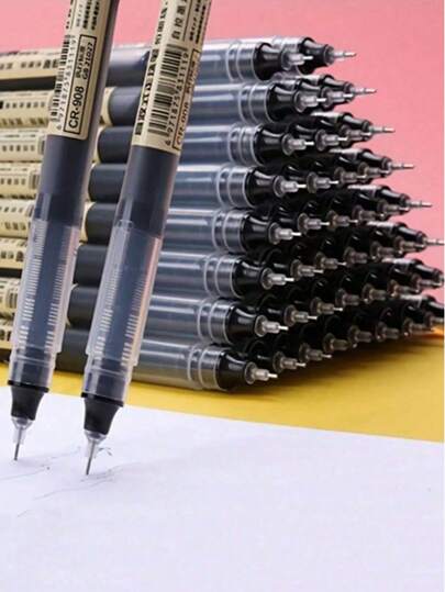 5支/套 多色液体墨水走珠笔，0.5毫米速干顺滑书写圆珠笔，黑色/蓝色/红色墨水，大容量签名笔，优质学生及办公用品，适合学生及日常书写。