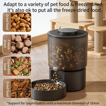Alimentador automático para mascotas de 3L de capacidad - Alimentador programable con temporizador de 1 a 6 comidas - Dispensador automático de comida para gatos - Comedero para gatos