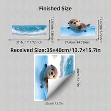 BRUP 1/2 Sheets/Set Floating Animal Friends Wall Stickers,Koala Seal Fox Squirrel In Ocean Wave, Summer Beach Theme Decals For Kids Playroom Or Nursery Wall, Removable Peel And Stick, Whimsical Underwater Adventure Theme Children's Growth Height Stickers - Multicolor - View 15